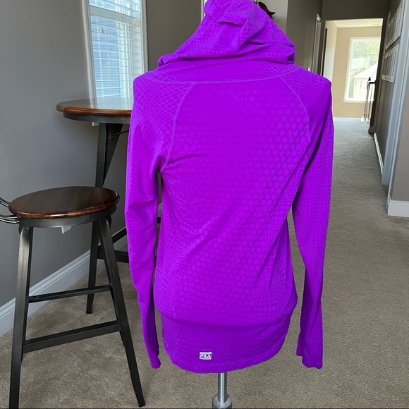 Fila Hoodie Sport Running Sweatshirt Athletic Sporty Purple Large - Picture 6 of 14